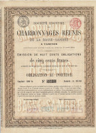 - Obligation De 1881 - Société Anonyme Des Charbonnages Réunis De La Basse-Sambre à Tamines - - Mines