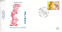 FDC Rodan 2302 - Spirou - Oblitération Lauwe - 1981-1990