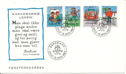 Norway FDC 15-11-1984 Christmas Stamps Thorbjörn Egner Complete In 2 Pairs With Cachet - FDC