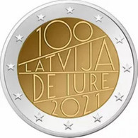 Letland-Lettonia 2021  2 Euro  Commemo  "De JURE" UNC Uit De Rol  UNC Du Rouleaux  !! - Letland