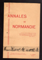 ANNALES DE NORMANDIE 1957 Toponymie Turoldus Fèvres Caen Agriculture Vieux-Fumé - Normandië
