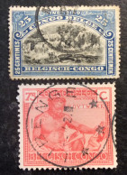 Congo Belge 2 1910 25 C + 1923 75 C Oblitéré Libenge Lot De 2 - Ungebraucht