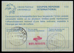 BRESIL BRAZIL  La25F  ( 3,05 NCr$ )  Int. Reply Coupon Reponse Antwortschein Cupon Respuesta IRC IAS  11.09.89 Redeemed - Enteros Postales