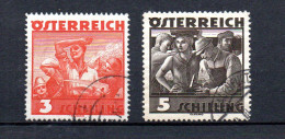 Osterreich 1936 Freimarken 586/87 Trachten 3/5 Schilling Gebraucht - Usados