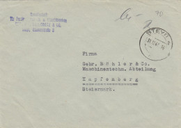 Bar-Freimachung Des Postamtes STEYR 4 Auf Brief Nach Kapfenberg, 1947 - Brieven En Documenten
