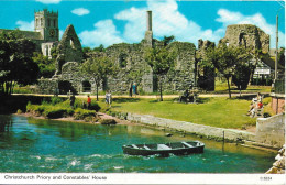 CHRISTCHURCH PRIORY AND CONSTABLES HOUSE, DORSET, ENGLAND. USED POSTCARD   Pa8 - Other & Unclassified