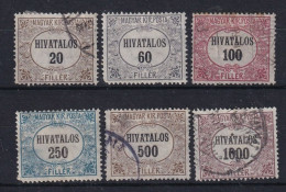 HUNGARY 1921/23 - Canceled - Sc# O2-O4, O5, O7, O8 - Service - Oficiales