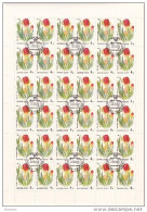 URSS 1986 TULIPE Planche De 36 Yvert 5275, Michel 5573 Oblitéré, Used; Cote Yv 7.20 Euros - Feuilles Complètes