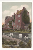 Harvington Hall And Moat, Swans - Old Worcestershire Postcard - Other & Unclassified