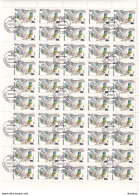 URSS 1990 OISEAUX RAPACE PLANCHE De 50 Yvert 5725, Michel 6063 Oblitéré, Used; Cote Yv 10 Euros - Hojas Completas