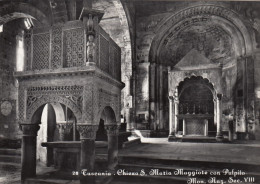 CARTOLINA  TUSCANIA,VITERBO,LAZIO-CHIESA S.MARIA MAGGIORE CON PULPITO-MON. NAZ. Sec. VIII-BELLA ITALIA,NON VIAGGIATA - Viterbo