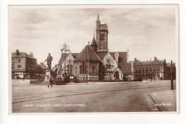 West Hartlepool - Christ Church - C1930's County Durham Real Photo Postcard - Hartlepool