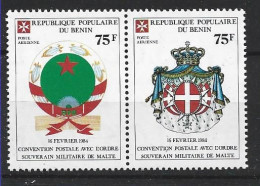 1985 BENIN PA 341-42** Ordre De Malte, Armoirie - Benin – Dahomey (1960-...)