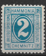 Privatpost Chemnitz, Schöner Postfrischer Wert Der Hammonia-Gesellschaft Von 1887 - Postes Privées & Locales