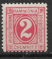 Privatpost Chemnitz, Schöner Postfrischer Wert Der Hammonia-Gesellschaft Von 1887 - Postes Privées & Locales