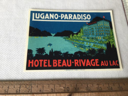 Hotel Beau-Rivage Au Lac In Lugano -Paradiso Suisse - Hotel Labels
