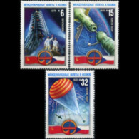 RUSSIA 1978 - Scott# 4645-7 Space Coop. Set Of 3 MNH - Nuovi