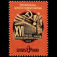 RUSSIA 1977 - Scott# 4544 Trade Union Cong. Set Of 1 MNH - Nuovi