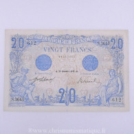 20 Francs Bleu 30.12.1912, S.3641/612, TB - 20 F 1905-1913 ''Bleu''