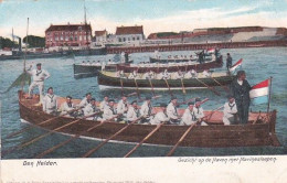 483742Den Helder, Gezicht Op De Haven Met Marinesloepen. (poststempel 1910)(zie Hoeken) - Den Helder