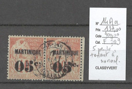 Martinique - Paire Du Yvert 14Aa Avec 5 Penché Tenant à Normal - - Used Stamps