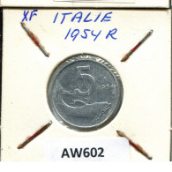 5 LIRE 1954 R ITALY Coin #AW602.U.A - 5 Liras