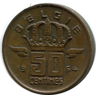 50 CENTIMES 1964 DUTCH Text BELGIQUE BELGIUM Pièce #AW917.F.A - 50 Cents