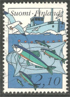 396 Finland Poisson Fish Fisch Pesce Bateau Boat Schiff Barco Mouette Gull (FIN-180) - Usados