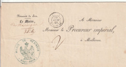 France Alsace Cachet St Louis Sur Lettre En Franchise De Hésingue 1860 - Cartas & Documentos