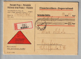 Tschechien 1942-06-10 Prag Einschreibe-Nachnahme Nach Bentzen - Covers & Documents