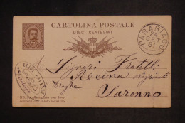 ITALIE - Entier > Milan - 1876 - M 1968 - Postwaardestukken