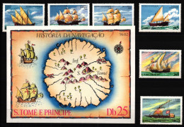 Sao Tome E Principe Block 38 + 598-603 Postfrisch Schiffe #NE802 - Other & Unclassified