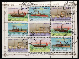 Sao Tome E Principe 909-911 Gestempelt Als ZD-Bogen, Schiffe #NE805 - Otros & Sin Clasificación