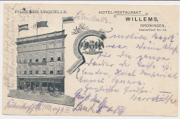 Firma Briefkaart Groningen 1909 - Hotel Restaurant Willems - Non Classés
