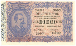 10 LIRE BIGLIETTO DI STATO EFFIGE UMBERTO I 19/05/1923 SUP+ - Andere