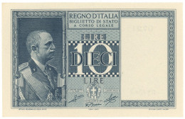 10 LIRE BIGLIETTO DI STATO VITTORIO EMANUELE III FASCIO 1944 XXII QFDS - Andere