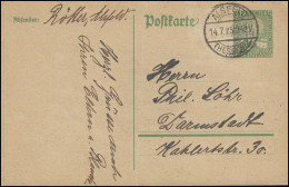 Postkarte P 204I Von ALSFELD (HESSEN) 14.7.25 Nach Darmstadt - Other & Unclassified