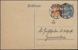 Postkarte P 120AI Germania 30 Pf Mit Germania 10 Pf ESSEN 18.9.21 N. Gummersbach - Other & Unclassified