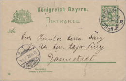 Postkarte P 56II/02 Ziffer Mit DV 02, NEUSTADT A. Hdt. 31.10.1902 Nach DARMSTADT - Postal  Stationery
