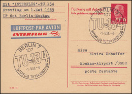 Erstflug INTERFLUG IF 604 Berlin-Moskau TU 134 Auf P 65aF Passender ESSt 1.5.59 - Altri & Non Classificati