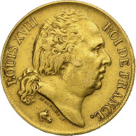 France, Louis XVIII, 20 Francs, 1817, Paris, Or, TB+, Gadoury:1028, KM:712.1 - 20 Francs (gold)