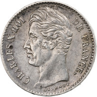 France, 1/4 Franc, Charles X, 1830, Paris, Argent, TTB+, Gadoury:353, KM:722.1 - 25 Centimes