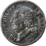 France, Louis XVIII, 1/4 Franc, Louis XVIII, 1817, Paris, Argent, SUP - 25 Centimes