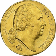 France, Louis XVIII, 20 Francs, 1818, Paris, Or, TTB, Gadoury:1028, Le - 20 Francs (or)