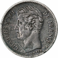 France, 1/4 Franc, Charles X, 1828, Paris, Argent, TTB, Gadoury:353, KM:722.1 - 25 Centimes