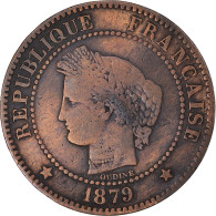 Monnaie, France, Cérès, 2 Centimes, 1879, Paris, TB+, Bronze, Gadoury:105 - 2 Centimes