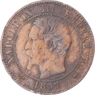 Monnaie, France, Napoleon III, 2 Centimes, 1857, Marseille, TB, Bronze - 2 Centimes