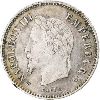 France, Napoleon III, 20 Centimes, 1867, Strasbourg, TTB, Argent, Gadoury:309 - 20 Centimes