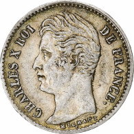 France, 1/4 Franc, Charles X, 1827, Paris, Argent, TTB+, KM:722.1 - 25 Centimes