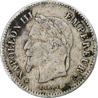 France, Napoleon III, 20 Centimes, 1867, Paris, TB, Argent, Gadoury:309 - 20 Centimes